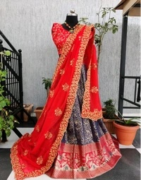 ABHISARIKA VOGUISH Embroidered Banarsi Women Lehenga - Free Size, Semi Stitched, Pack of1